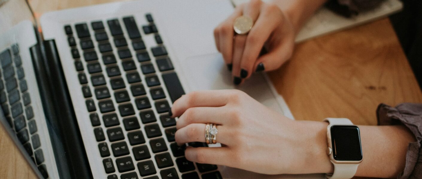 person using MacBook